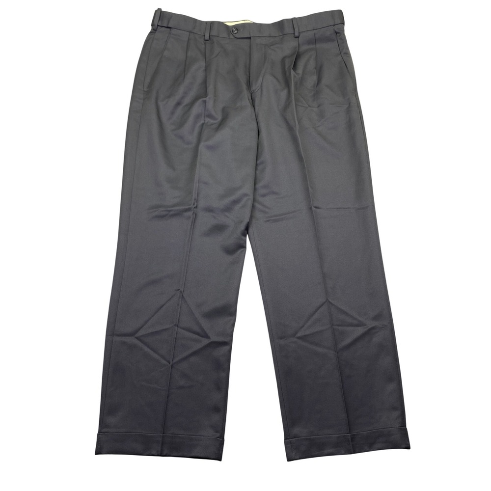 Croft & Barrow Mens Sz 40 Charcoal Gray Pleated‎ Dress Pants No Iron Sorbtek NEW